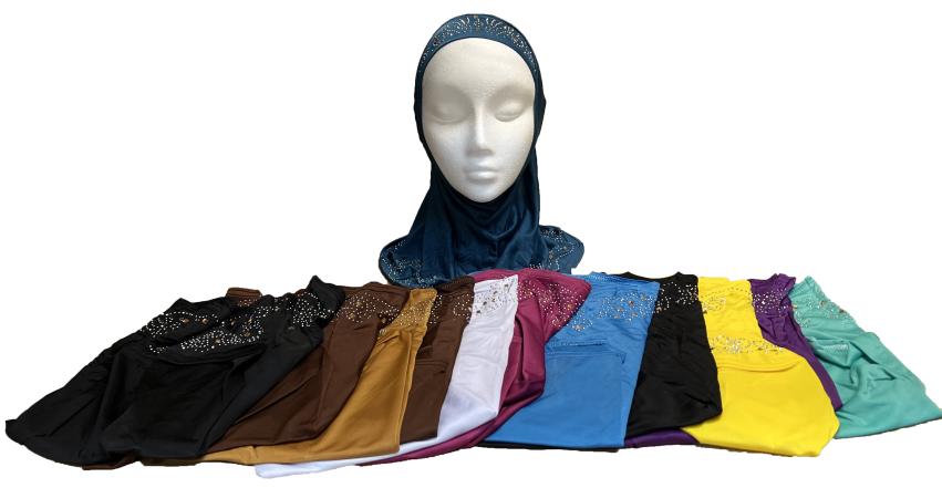 12 pcs Mix Colour Hijab With STones Small