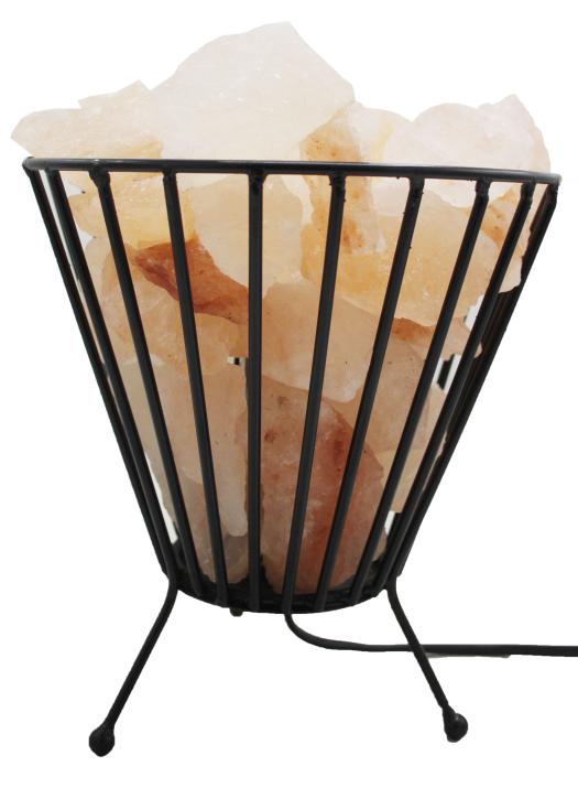 Iron Basket Salt Night Lamp with tripod stand
