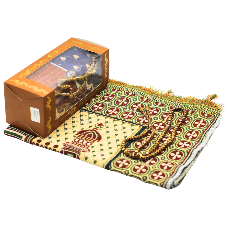 Gift pack for Muslim Prayer Rug and Tasbih